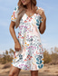 cheap Floral Dress-Women&#039;s Mini Dress Casual Dress Elegant Stylish Casual Vacation Daily Regular Fit Ditsy Floral Short Sleeve Crew Neck White Summer