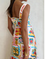 cheap hawaiian Dress-Women&#039;s Maxi Dress Corset Dress A Line Dress Summer Dress Slip Dress Vacation Vacation Daily Regular Fit Graphic Sleeveless Square Neck White Summer