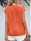 cheap Plain Tops-Women&#039;s Shirt Blouse Solid Color Elegant Daily Stylish Short Sleeve Batwing Sleeve V Neck Regular Tops Work Daily Evening Party Buttons Orange Green Beige Summer Spring