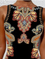 billiga One-piece-baddräkter-Kvinnors enstyckad baddräkt slimmande Boho monokini rygglös magkontroll hög midja slim semester strandkläder geometrisk rund hals ärmlös baddräkt