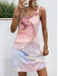 baratos Arte &amp; Design Vestidos-Vestido Mini Feminino Vestido Petite Vestido de Verão Vestido em A Vestido de Alça Vintage Estiloso Casual Férias Diário Lazer Solto Gráfico Mármore Sem Mangas Decote Redondo Rosa Verão Primavera