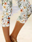 cheap Floral Print-Women&#039;s Leggings Capri Pants High Elasticity Fashion Streetwear Full Length Mid Waist Floral Printing Thermal Warm Breathable Soft  Outdoor Daily Beach Buff Black Blue Sky Blue Summer Spring