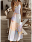 cheap Vacation Dresses-Women&#039;s Maxi Dress Casual Dress Maxi Dress Sundress A Line Dress Casual Flowy Vacation Casual Daily Regular Fit Marble Sleeveless V Neck White Summer Spring