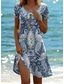 cheap Boho Dress-Women&#039;s Mini Dress Vintage Dress Casual Dress Boho Chic Dresses Bohemia Vacation Vintage Vacation Daily Regular Fit Geometric Paisley Boho Paisley Damask Short Sleeve Crew Neck Pink Red Blue Green