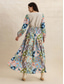 cheap Casual Floral Dresses-Women&#039;s Long Dress Maxi Dress Maxi Dress Boho Dress Boho Lantern Sleeve Regular Fit Geometric Long Sleeve V Neck Apricot Summer Spring Fall Winter