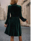 cheap Plain Dress-Women&#039;s Mini Dress Corset Dress A Line Dress Work Dresses Elegant Cocktail Vacation Work Daily Regular Fit Plain Long Sleeve Stand Collar Black Wine Green Summer