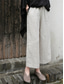 cheap Plain Cotton Linen Pant-Women&#039;s Cotton Linen Shorts Linen-Inspired Pants Cotton Linen Pants Fashion Streetwear Basic Ankle-Length Medium Waist Plain Pocket Drawstring Comfort Outdoor Micro-elastic Vacation Street Daily rice