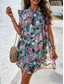 cheap Casual Floral Dresses-Women&#039;s Mini Dress Casual Dress A Line Dress Stylish Casual Vacation Daily Regular Fit Floral Sleeveless High Neck Black Pink Red Green Summer Spring
