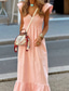 cheap Casual Dress-Women&#039;s Long Dress Maxi Dress Linen Dress Casual Dress Summer Dress Stylish Casual Vacation Daily Date Regular Fit Plain Sleeveless V Neck Pink Summer