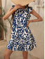 cheap Casual Floral Dresses-Women's Mini Dress Casual Dress Tank Dress Stylish Casual Vacation Daily Regular Fit Leaf Sleeveless Crew Neck Black Yellow Red Navy Blue Summer