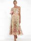 cheap Floor Length-Floral Embroidered A-Line Dress Mother of the Bride Dress Elegant Vintage One Shoulder Ankle Length Tulle Short Sleeve with Flower Wedding Guest Dress 2025