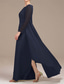 cheap With Jacket-Two Piece Mother of the Bride Dress Elegant Vintage Simple Crew Neck Floor Length Chiffon Long Sleeve Jacket Dresses with Solid Color