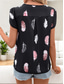 cheap Women&#039;s Graphic Tops-Women&#039;s Dressy Tops Graphic Modern Casual Short Sleeve V Neck Regular Tops Daily Buttons Black Summer Spring