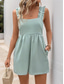 cheap Rompers-Women&#039;s Normal Romper Active Solid Color Sleeveless Square Neck Backless Pocket Vacation Daily Regular Fit Green Summer