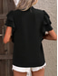 cheap Work Tops-Women&#039;s Shirt Blouse Solid Color Stylish Casual Short Sleeve V Neck Regular Tops Work Daily Holiday Ruffle Black Wine Blue Green Summer Spring