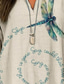 voordelige Dieren Toppen-Dames Blouse Grafisch Dier Vintage Tropisch Hawaïaans Lange Mouwen V-hals Reguliere Tops Dagelijks Vakantie Strandkleding Print Beige Zomer Lente