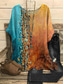 cheap Art&amp;Design Tops-Women&#039;s Blouse Floral Casual Half Sleeve Crew Neck Regular Tops Work Daily Print Red Purple Orange Green Spring Fall Winter