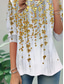 cheap Floral tee-Women's T shirt Long Sleeve Crew Neck Long Sleeve Tunic Ombre Floral Elegant Vintage Regular Tops Daily Going out Weekend Print Gold Prefall