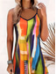 voordelige Kunst &amp; Design Jurken-Dames Mini-jurk Casual jurk Tank-jurk Casual Vakantie Dagelijks Normale pasvorm Kleurenblok Mouwloos Gekerfde nek Groen Zomer