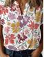 cheap Women&#039;s Floral Tops-Women&#039;s Shirt Floral Stylish Beach Short Sleeve Shirt Collar Regular Tops Daily Buttons Print White Spring Fall