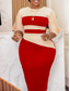 cheap Bodycon Club Dresses-Women&#039;s Midi Dress Casual Dress Bodycon Elegant Stylish Casual Vacation Daily Regular Fit Color Block 3/4 Length Sleeve Crew Neck Black White Red Royal Blue Summer