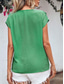 cheap Plain Tops-Women&#039;s Shirt Blouse Solid Color Elegant Daily Stylish Short Sleeve Batwing Sleeve V Neck Regular Tops Work Daily Evening Party Buttons Orange Green Beige Summer Spring