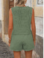 cheap Women’s Short Sets-Women&#039;s Fashion Streetwear Daily Blouse Baggy Shorts Sleeveless Crew Neck Plain Hole Casual Daily Black White Army Green Summer Regular Fit