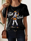 preiswerte Humor &amp; Zitate T-Shirt-Damen T Shirt Graphic Brautkleider schlicht Kurzarm Rundhalsausschnitt Normale Oberteile Täglich Bedruckt Schwarz und Grau Sommer