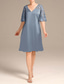 ieftine Lungimea podelei-Rochie A-Line Mama Miresei Rochie Elegantă Vintage Simplă Decolteu în V Lungime Ceai Dantelă Mâneci Pe Jumătate cu Dantelă
