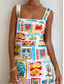 cheap hawaiian Dress-Women&#039;s Maxi Dress Corset Dress A Line Dress Summer Dress Slip Dress Vacation Vacation Daily Regular Fit Graphic Sleeveless Square Neck White Summer