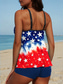 cheap Independence Day swimwear-Independence Day Patriotic Women's Swimsuits Tankini 2 Piece Boy Leg Swimsuit Backless Vacation Beach Wear Flag U Neck Sleeveless Bathing Suits