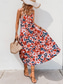 voordelige Vakantiejurken-Dames Maxi-jurk Casual jurk Swingjurk A lijn jurk Stijlvol Casual Vakantie Dagelijks Normale pasvorm Bloemig Mouwloos Bandje Oranje Zomer