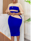 cheap Bodycon Club Dresses-Women&#039;s Midi Dress Casual Dress Bodycon Elegant Stylish Casual Vacation Daily Regular Fit Color Block 3/4 Length Sleeve Crew Neck Black White Red Royal Blue Summer