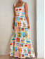 cheap hawaiian Dress-Women&#039;s Maxi Dress Corset Dress A Line Dress Summer Dress Slip Dress Vacation Vacation Daily Regular Fit Graphic Sleeveless Square Neck White Summer