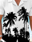 abordables Ensembles de chemises imprimées pour hommes-Homme Cocotier 2 pièces Ensembles de chemises Chemise Manche Courte Pantalon court Col cubain Vacances Hawaïen Soirée Occasionnel Quotidien Impression 3D Été Bleu œuf de mer Blanche Jaune