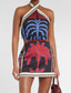 cheap Boho Dress-Women&#039;s Mini Dress Petite Dress Casual Dress Sexy Dress Summer Dress Boho Dress Fashion Outdoor Holiday Date Regular Fit Geometric Sleeveless Halter Neck Blue Summer Spring