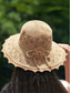 cheap Women's Hats-Women's Bohemian Crochet Sun Hat with 3D Floral Decoration - Foldable, Lightweight and Breathable, Perfect for Summer, Beach and Outdoor Activities