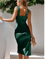 cheap Plain Dress-Women&#039;s Midi Dress Summer Dress Solid Color Bodycon Dress Off The Shoulder Dress Semi Formal Wedding Guest Engagement Cocktail Party Regular Fit Graphic Sleeveless V Neck Black Green Light Blue