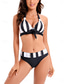 voordelige Bikinisets-Dames Zwemkleding Bikini 2 stuks Brutaal Zwempak Blote rug Slank Vakantie Strand Kleding Bloemig Geometrisch Halternek Mouwloos Badpakken