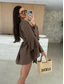 cheap White Casual Dresses-Women&#039;s Mini Dress Casual Dress Spring Dress Elegant Casual Daily Regular Fit Solid Color Long Sleeve V Neck Black White Pink Red Fall