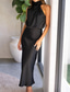 cheap Cocktail Dress-Women&#039;s Long Dress Maxi Dress Prom Dress Casual Dress Satin Dress Summer Dress Fashion Outdoor Holiday Date Regular Fit Plain Sleeveless Halter Neck Black Apricot Rose Pink Summer Spring