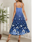 ieftine Rochii florale-Pentru femei Rochie Maxi Rochie A line Rochie Slip Vacanță Casual Vacanță Casual Zilnic Fit regulat Ombre Floral Grafic Fără manșon În V Albastru piscină Vară Primăvară