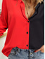 cheap Plain Tops-Women&#039;s Shirt Solid Color Graphic Daily Stylish Long Sleeve Shirt Collar Long Tops Work Daily Buttons Print Red Summer Spring
