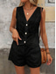 cheap Women’s Short Sets-Women&#039;s Fashion Streetwear Daily Blouse Baggy Shorts Sleeveless Crew Neck Plain Hole Casual Daily Black White Army Green Summer Regular Fit