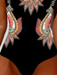 cheap One-piece swimsuits-Women&#039;s Swimsuits One Piece Monokini Swimsuit Backless Tummy Control High Waist Slim Vacation Beach Wear Geometric Round Neck Sleeveless Bathing Suits