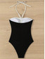cheap One-piece swimsuits-Women&#039;s Swimwear One Piece Monokini Swimsuit Backless Tummy Control High Waist Slim Vacation Beach Wear Solid Color Halter Neck Sleeveless Bathing Suits