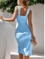cheap Plain Dress-Women&#039;s Midi Dress Summer Dress Solid Color Bodycon Dress Off The Shoulder Dress Semi Formal Wedding Guest Engagement Cocktail Party Regular Fit Graphic Sleeveless V Neck Black Green Light Blue