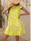 cheap Casual Floral Dresses-Women's Mini Dress Casual Dress Tank Dress Stylish Casual Vacation Daily Regular Fit Leaf Sleeveless Crew Neck Black Yellow Red Navy Blue Summer