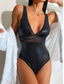 cheap One-piece swimsuits-Women&#039;s Swimwear One Piece Monokini Swimsuit Backless Tummy Control High Waist Slim Vacation Beach Wear Solid Color V Neck Sleeveless Bathing Suits