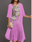 voordelige Bloemenjurk-Dames Afstudeerjurk Mini Jurk Jurk Set A-lijn Jurk Vakantie Casual Bloemen Grafische Print Halve Mouw Ronde Hals Dagelijks Roze Blauw Groen Zomer Lente Loose Fit